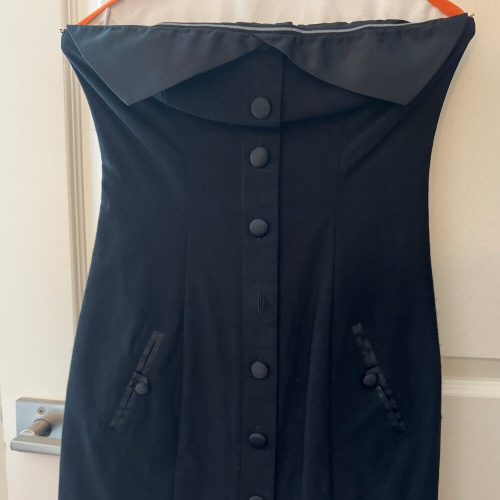 l'academie mini black strapless dress